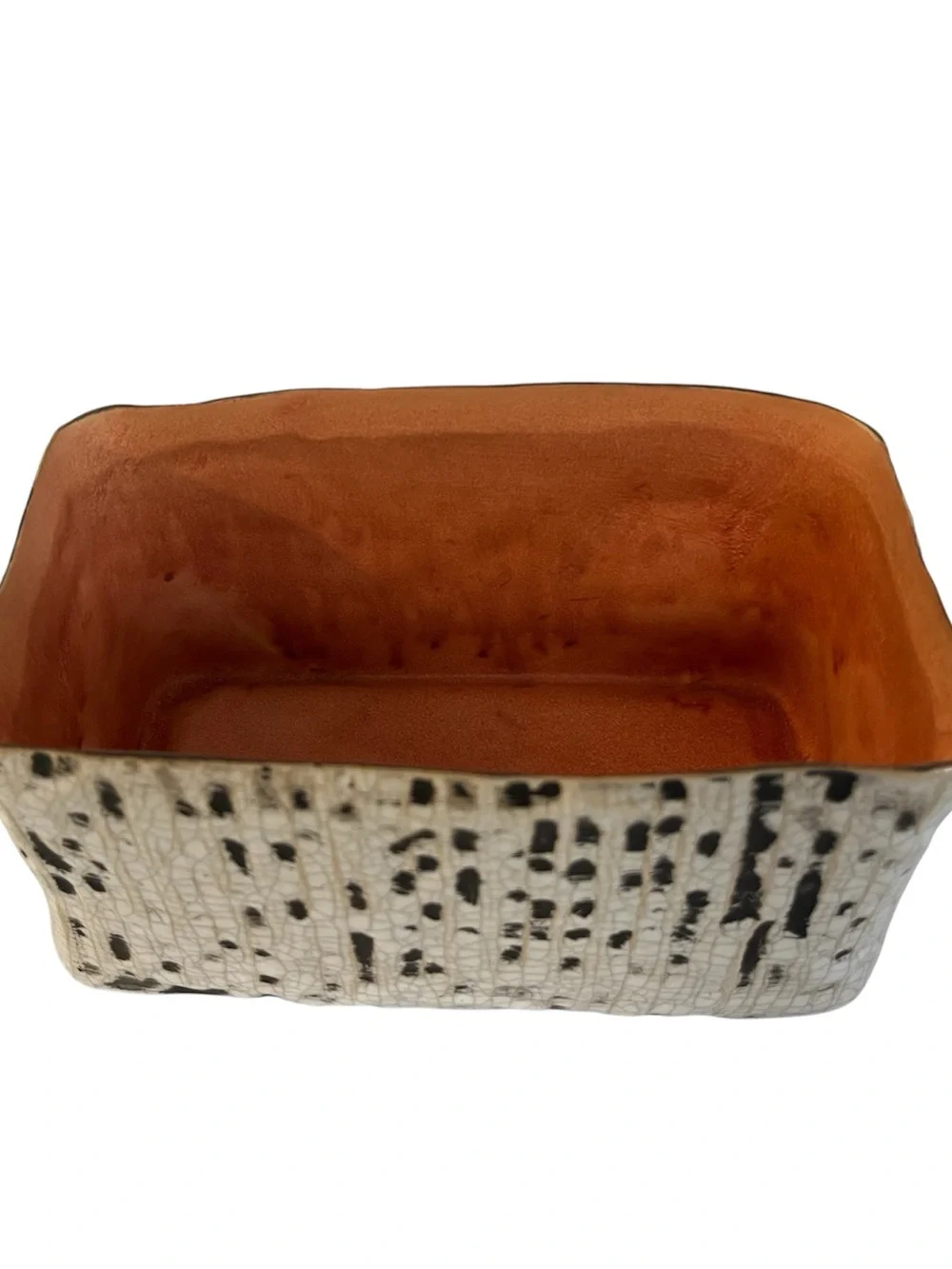 Ashland Garden Collection Birch Ceramic Planter Rectangle Crackle Vase 7.5x5x4.5